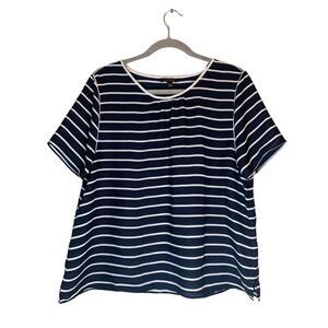 Banana Republic Piped Crew Striped Top Large